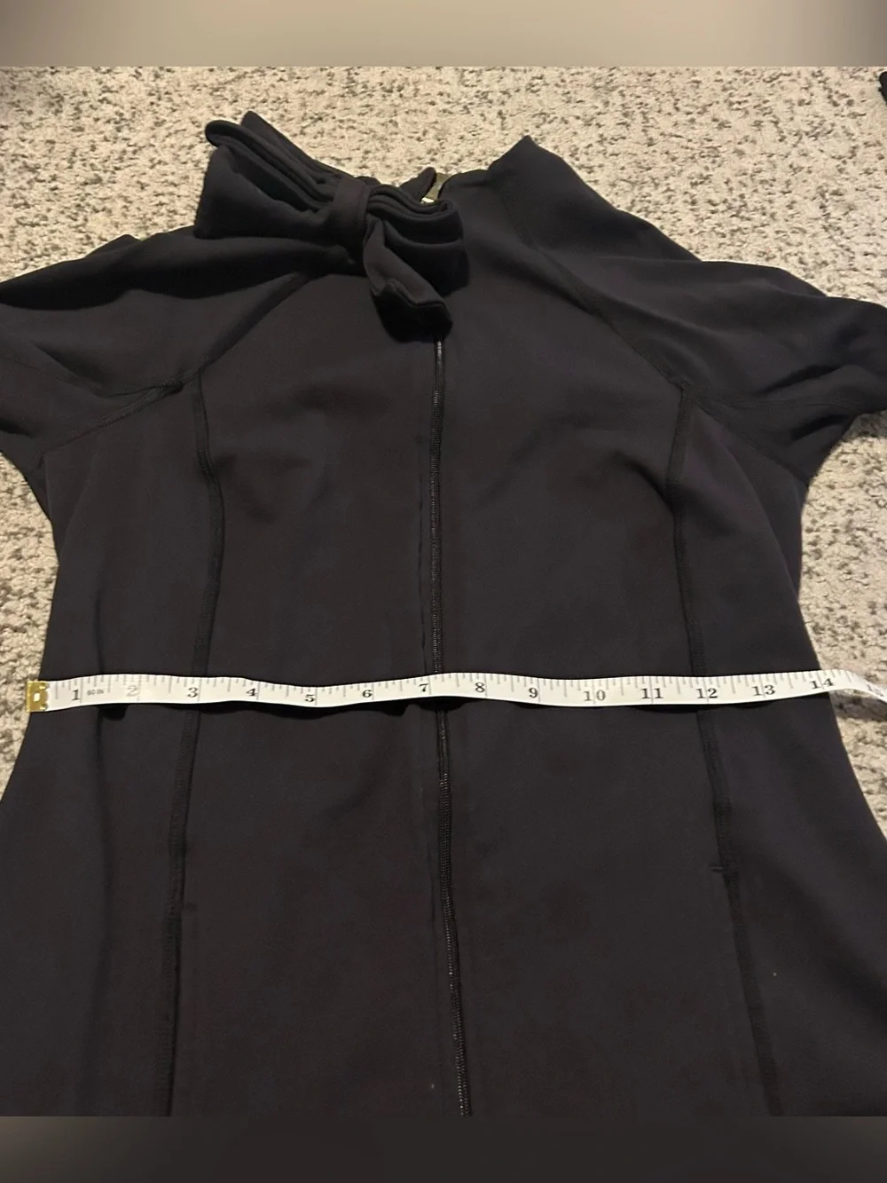 Kate Spade X Beyond Yoga Black Neck Bow Fu-Zip Athletic Jacket Size Medium